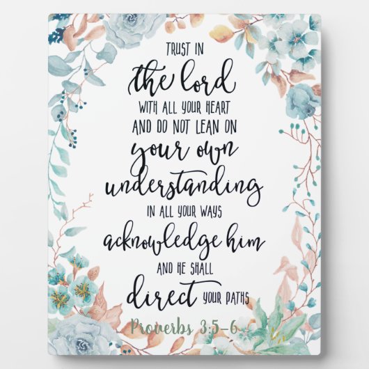 主への信頼フローラ フォトプラーク (正面)