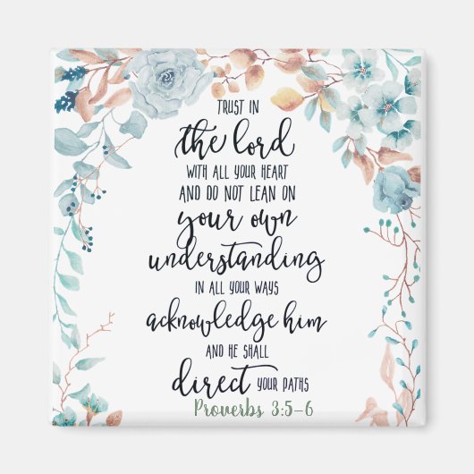 主への信頼フローラ マグネット (正面)