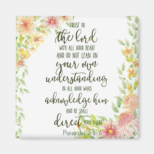 主への信頼フローラ マグネット (正面)