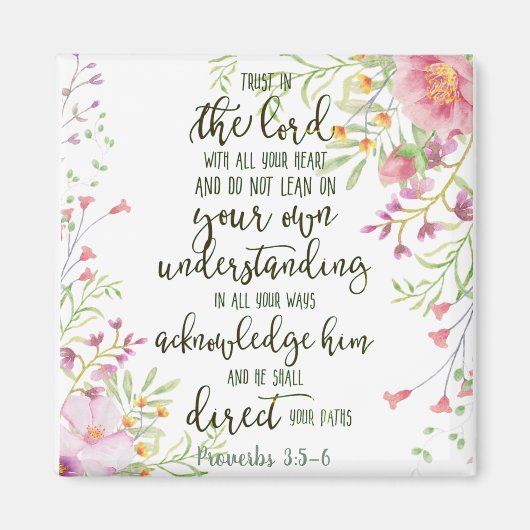 主への信頼フローラ マグネット (正面)