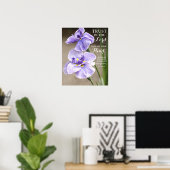 主への信頼3:5紫の虹彩フローラ ポスター (ホームオフィス)