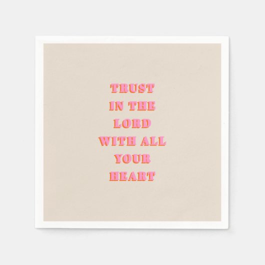 主への信頼3:5-6聖書の聖句引用文 スタンダードカクテルナプキン (正面)