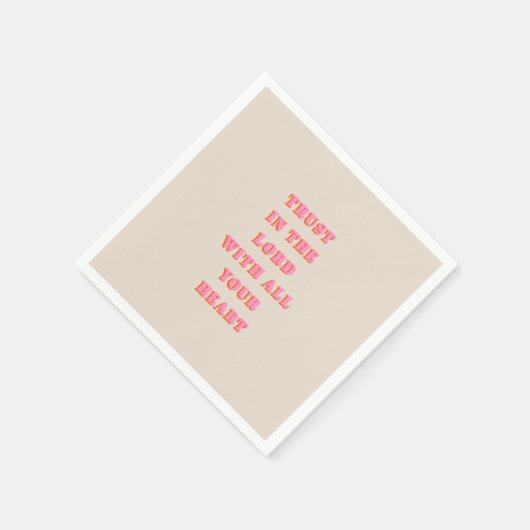 主への信頼3:5-6聖書の聖句引用文 スタンダードカクテルナプキン (角)