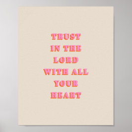 主への信頼3:5-6聖書の聖句引用文 ポスター