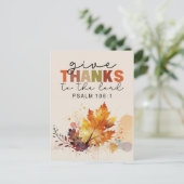 主への感謝を捧げる 感謝祭の聖書の一節 ポストカード (スタンド正面)