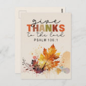 主への感謝を捧げる 感謝祭の聖書の一節 ポストカード (正面/裏面)