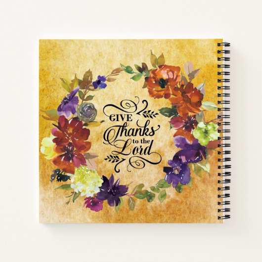 主への感謝を捧げる、感謝祭 ノートブック (裏面)
