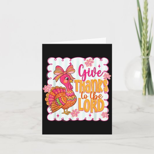 主への感謝を捧げる Nk 感謝祭の感謝のターキー カード (正面)