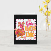 主への感謝を捧げる Nk 感謝祭の感謝のターキー カード (黄色い花)