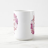 主への感謝を 紫の花 キリスト教 コーヒーマグカップ (中央)