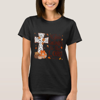 主への感謝 秋のカボチャ 感謝祭 Tシャツ