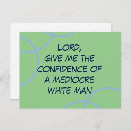 主よ与え、私の自信は平凡な白い男 ポストカード (正面/裏面)