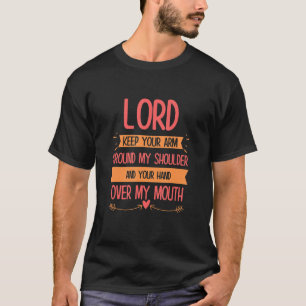 主よ保お前の手を私の口のことわざ皮肉 Tシャツ