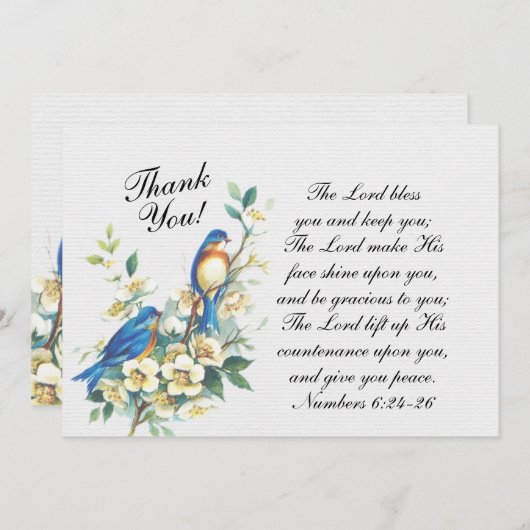 主よ感動的よ賛美よ、ナンバーズ6:24-26 サンキューカード (正面/裏面)