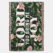 主よ私に喜びのフローラ・クリスチャン スローブランケット (正面縦)