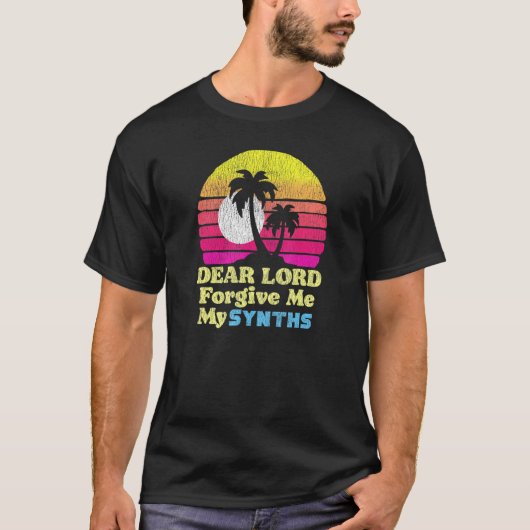 主よ私のシンセ80年代の動揺してレトロKe Tシャツ (正面)