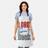 主よ私を守り給え キリスト教の信仰Tシャツデザイン_1 エプロン (着用した状態)