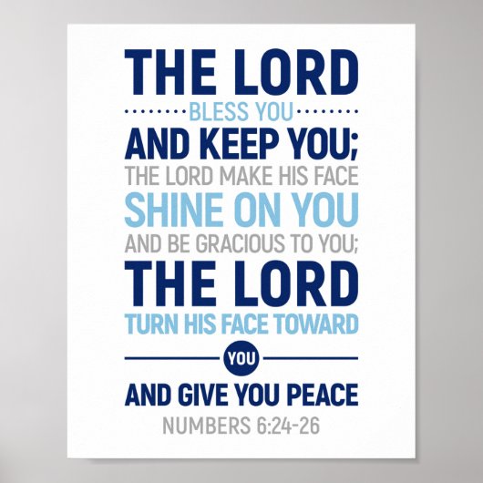 主よ賛美とあなた保は数の6:24-26 ポスター (正面)