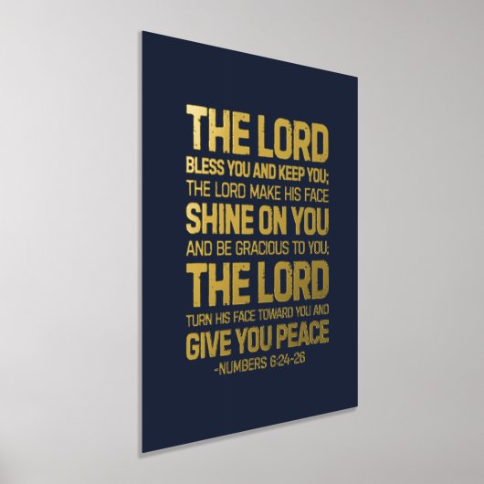 主よ賛美とあなた保は数の6:24-26 箔ポスター (レイダウン)