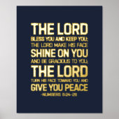 主よ賛美とあなた保は数の6:24-26 箔ポスター (正面)