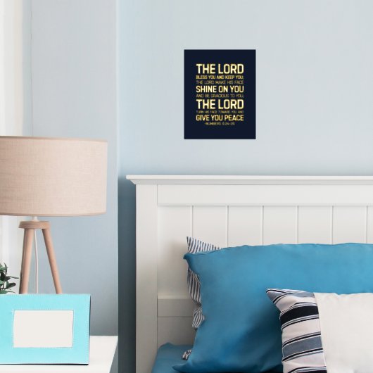 主よ賛美とあなた保は数の6:24-26 箔ポスター (インサイチュ (寝室))