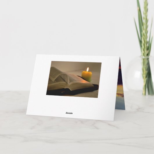 主よ賛美よバイブル誕生日山の夕日 カード (裏面)