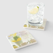 主よ賛美よ聖句お茶パーティー水仙 ストーンコースター (横)