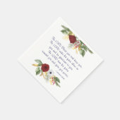 主よ賛美よ聖書の聖句レッド・ローズ・フローラ スタンダードカクテルナプキン (角)