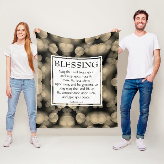 主よ賛美よ6:24-26ベージュ フリースブランケット (インサイチュ)