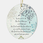 主よ賛美よ、6:24、聖書のカスタム セラミックオーナメント (左)