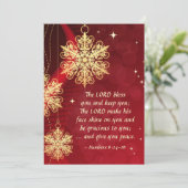 主よ、あなたを祝福してください 赤いクリスマス フラットな聖書の優雅さ シーズンカード (スタンド正面)