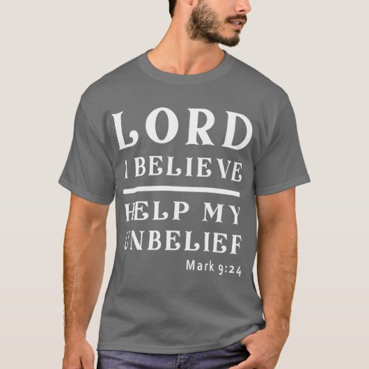 主よ、信じております。わたしの不信を助けてください少年 Tシャツ (正面)