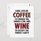 主よ、私与えのコーヒーとワイン ポストカード (正面/裏面)