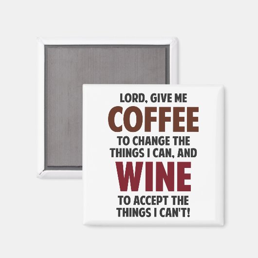 主よ、私与えのコーヒーとワイン マグネット (正面/裏面)