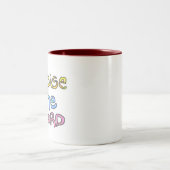 「主をたたえよ」キリスト教引用文カラフル芸術 ツートーンマグカップ (中央)