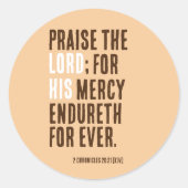 主をたたえる – 感謝祭の日パーティー- ラウンドシール (正面)