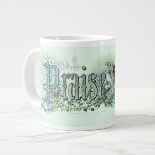 "主をほめたたえる"ヴィンテージクリスチャンの造幣局の緑 ジャンボコーヒーマグカップ (正面左)