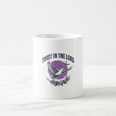 主を信じる鳩のキリスト教Tシャツデザイン (2 コーヒーマグカップ (中央)