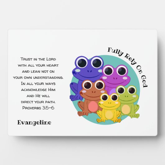 主を信頼するカエル神に完全に頼る フォトプラーク (正面)