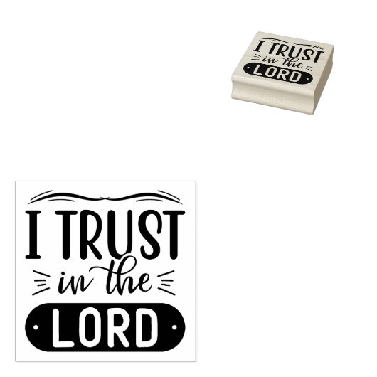 主を信頼するキリスト教の宗教引用文 ラバースタンプ (押印)