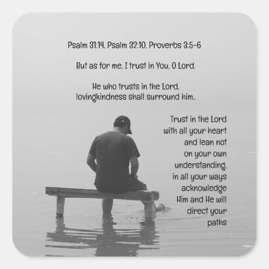 主を信頼する - 心を慰める聖書の言葉 スクエアシール (正面)