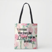 主を恐れる女 – Prov 31:30 トートバッグ (正面)