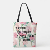 主を恐れる女 – Prov 31:30 トートバッグ (裏面)