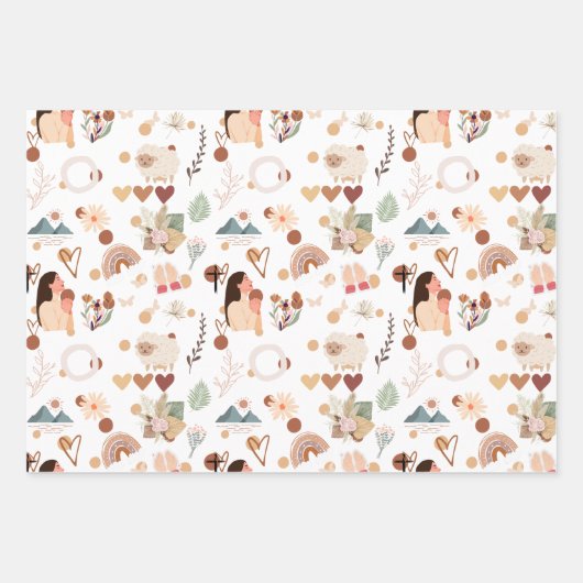 主を愛せよ、神を愛祈し、信仰感動的 ラッピングペーパーシート (正面3)