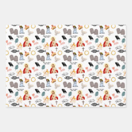 主を愛せよ、神を愛祈し、信仰感動的 ラッピングペーパーシート