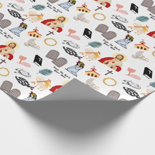 主を愛せよ、神を愛祈し、信仰感動的 ラッピングペーパー (角)