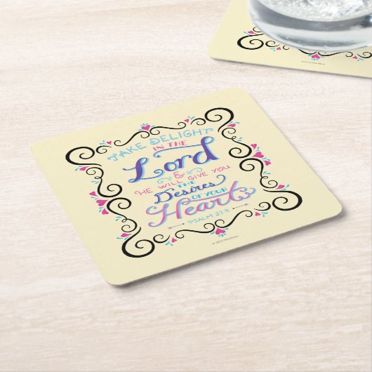 主を楽しんで下さい スクエアペーパーコースター (アングル)