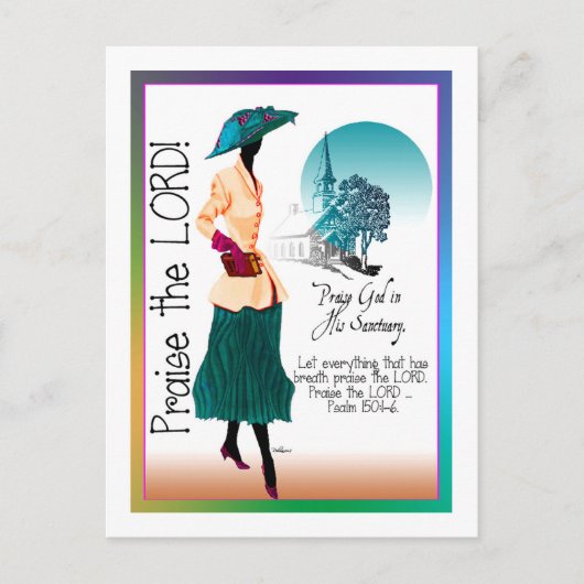 主を称賛した ポストカード (正面)