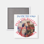 主を賛美するハリバイの魚とチップ マグネット (正面/裏面)