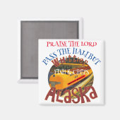 主を賛美するハリバイの魚とチップ マグネット (正面/裏面)